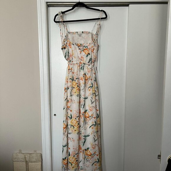 American Eagle Silky Ruched Midi Dress, Size M - Floral Print - Picture 2 of 6